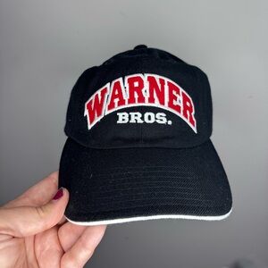 Warner Bros Studio Store Hat Vintage 2000 Strapback Black Embroidered Logo